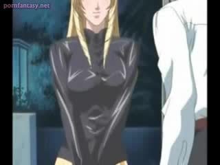 Anime blond i strømper gets anal