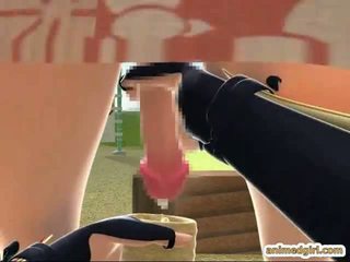3d японська animated леді хлопець gets мастурбація по грудаста