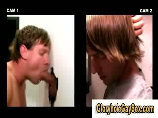 Gloryhole gay suck session from a guy sucking cock