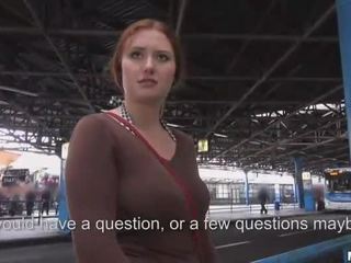 Public sex with red haired amateur