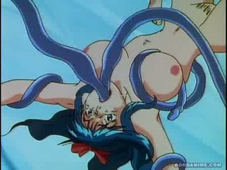 Scared little Anime Babe gets fucked my a tentacle monster