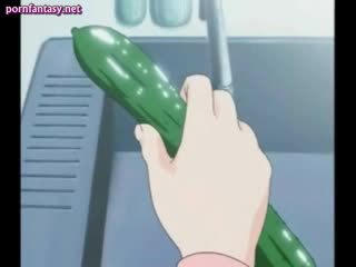 Hentai masturbasi with a carrot