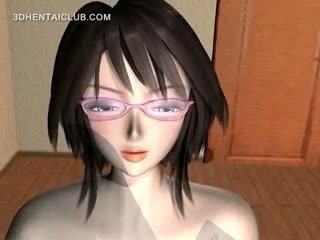Anime Temptress In Glasses Having Her Huge Tits Rubbed
