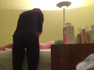 Girl Rubs Customer's Hard Dick At Wax Salon