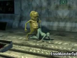 Hot 3D Cartoon Cat Babe Getting Fucked By An Alien