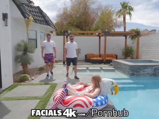 FACIALS4K Numerous Big Loads Blown All Over Red Head On 4th Of July