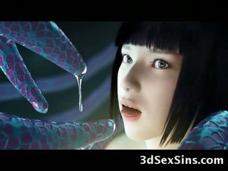 Creepy creatures baise 3d filles!