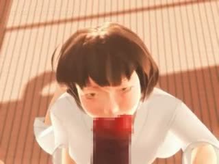 Anime Karate Cutie Gagging On A Massive Dick In 3d
