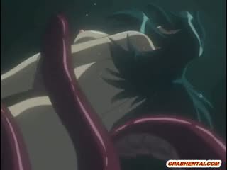 Hentai gaja difícil monstro tentacles poking