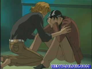 Anime gay having hardcore anal sex on couch