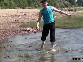 Jalka washing at a river