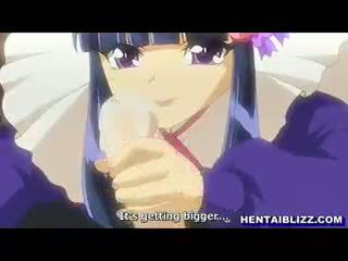 Virgin japonesa hentai empregada quente a montar caralho