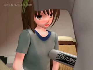 Anime hentai student geneukt met een baseball bat