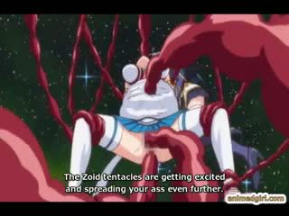 Tehotné anime prichytené a cvičené všetko hole podľa tentacles mons