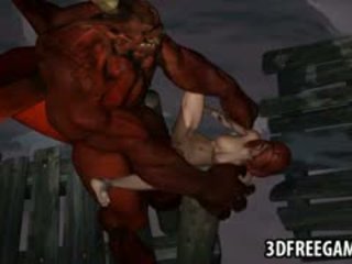 Sexy 3D Redhead Gets Fucked Hard By A Winged Demon